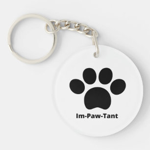 Llavero Keychain Acrílico De Círculo Im-Paw-Tant