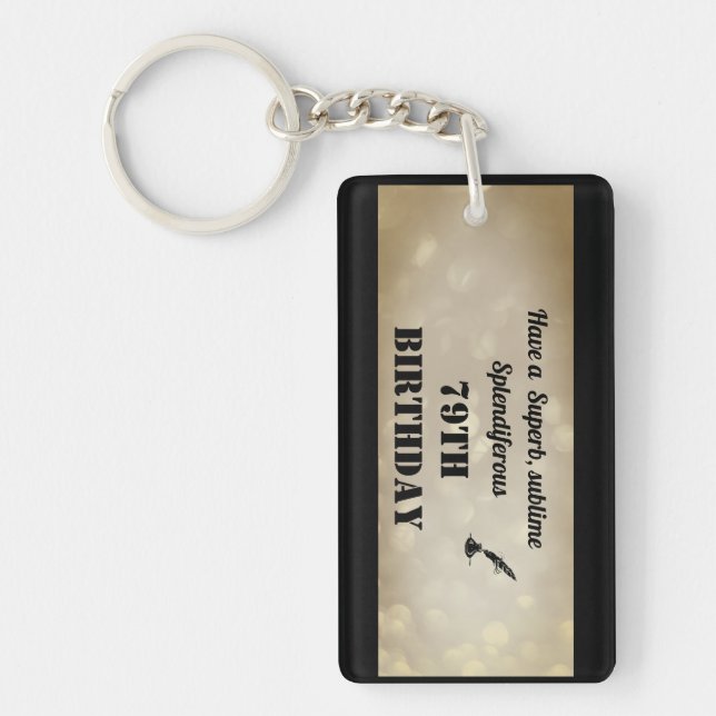 Llavero Keychain acrílico de cumpleaños 79 personalizada (Frente)