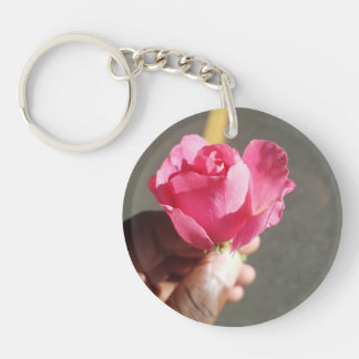 Llavero Keychain acrílico de flor Rosa