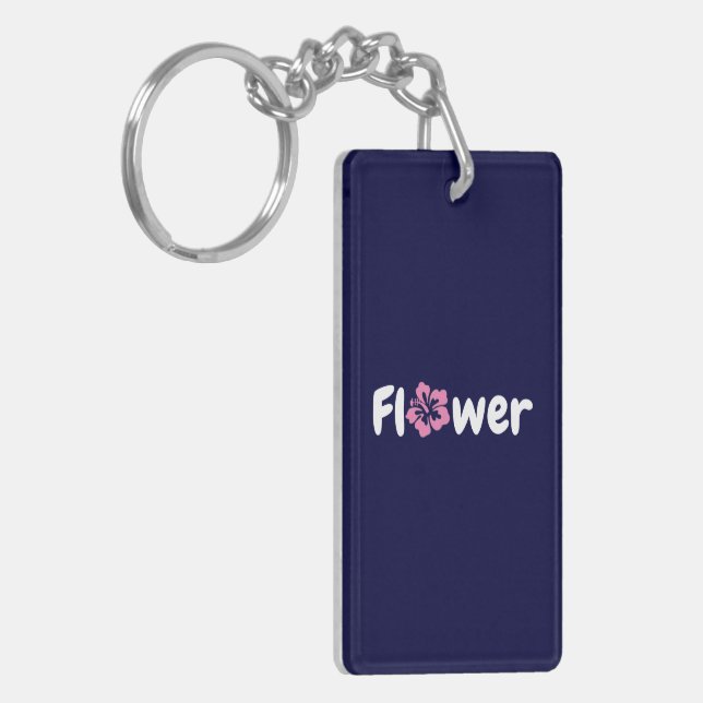 Llavero Keychain acrílico de flores (Frente Izquierda)