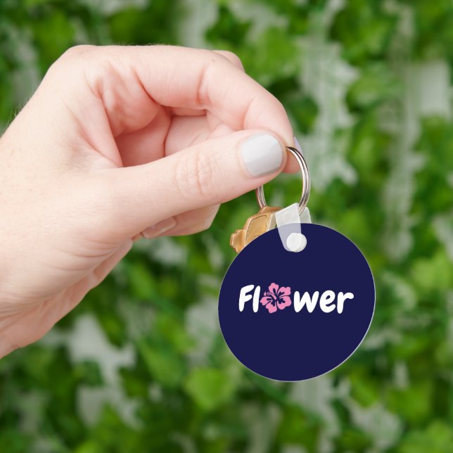 Llavero Keychain acrílico de flores (Mano)