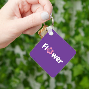 Llavero Keychain acrílico de flores