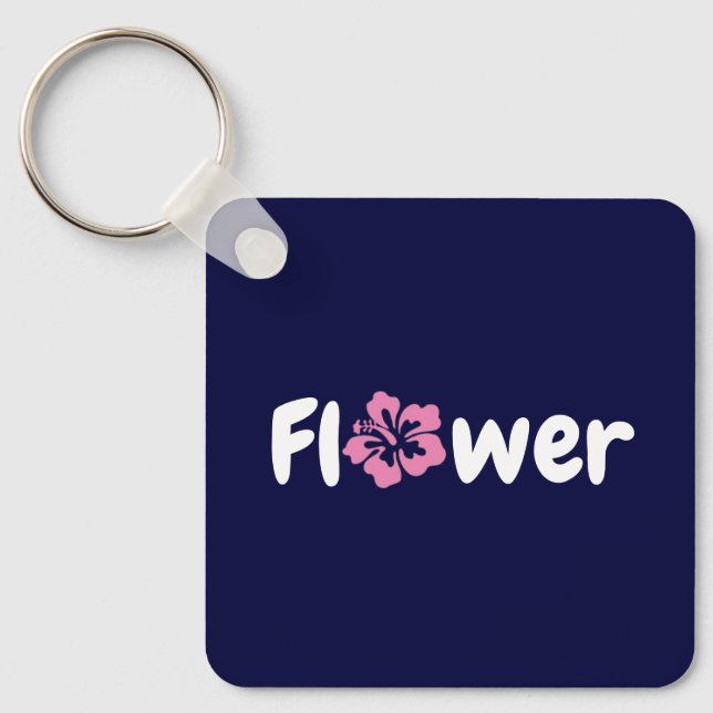 Llavero Keychain acrílico de flores (Anverso)
