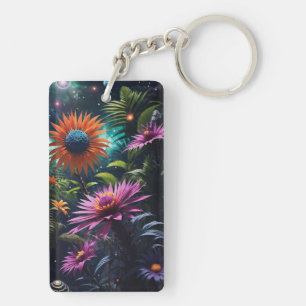 Llavero Keychain acrílico de flores cósmicas