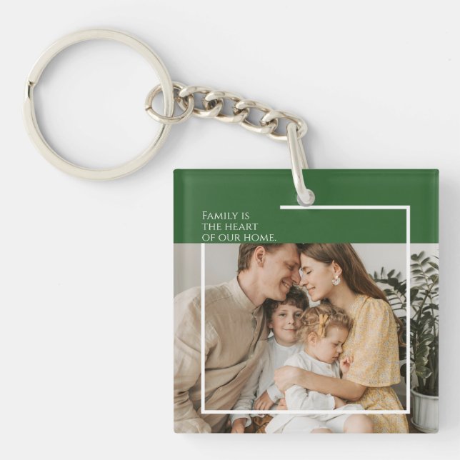 Llavero Keychain acrílico de foto y mensaje personalizado (Frente)