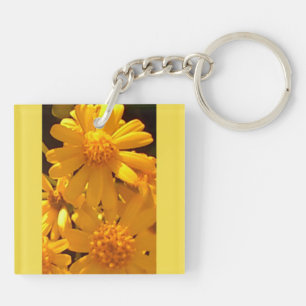 Llavero Keychain acrílico de girasol amarillo veraniego