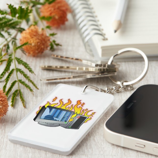 Llavero Keychain acrílico de incendios informáticos (Frente Derecha)