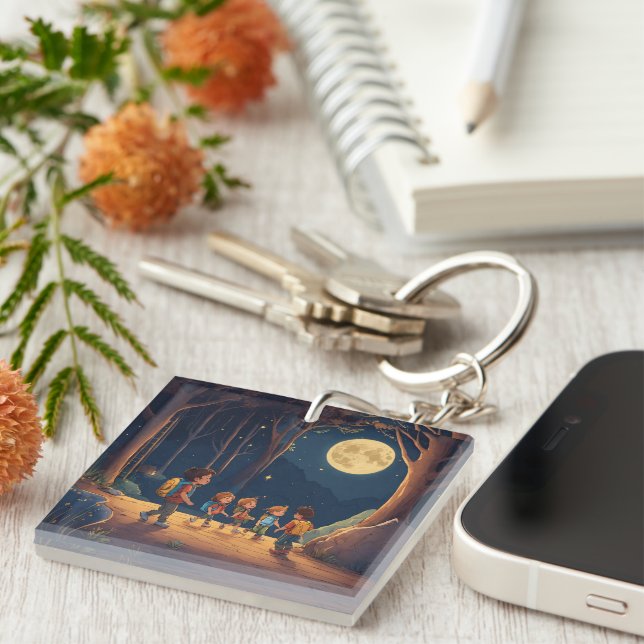 Llavero Keychain acrílico de la alegría celeste (Frente Derecha)