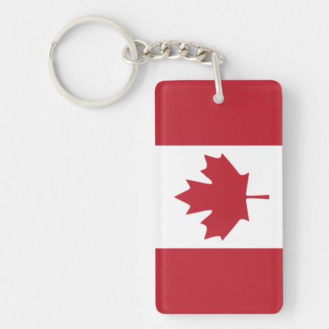 Llavero Keychain acrílico de la bandera de Canadá (Frente)
