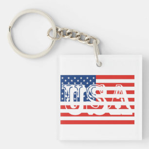 Llavero Keychain acrílico de la bandera de los Estados Uni