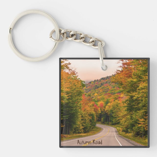 Llavero Keychain acrílico de la carretera de otoño (Frente)