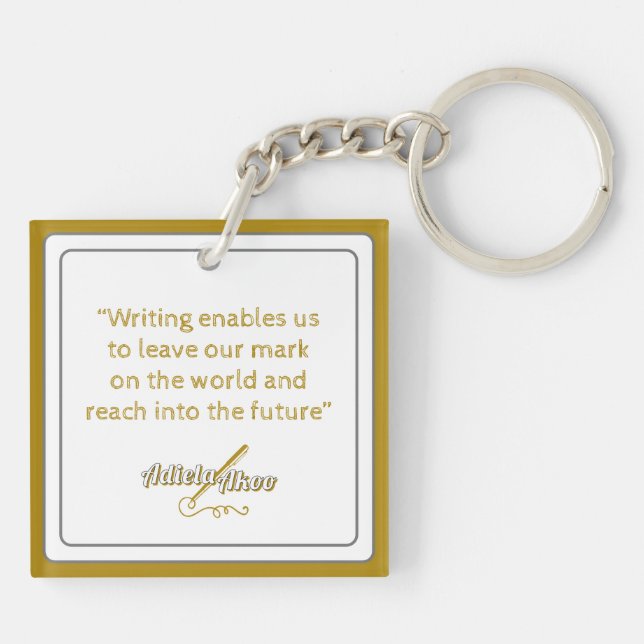 Llavero Keychain acrílico de la escritora Adiela Akoo (Atrás)