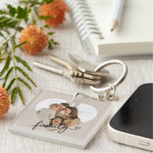 Keychain acrílico de la familia Heart Photo - Pers