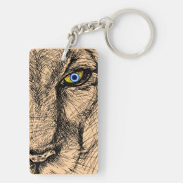 Llavero Keychain acrílico de la mirada del tigre