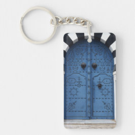 Llavero Keychain acrílico de la puerta azul