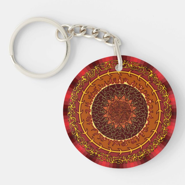 Llavero Keychain acrílico de Mandala de fuego (Frente)