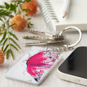 Llavero Keychain acrílico de mariposa/QUEEN (doble cara)