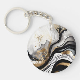 Llavero Keychain acrílico de oro negro
