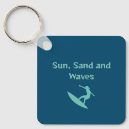 Llavero Keychain acrílico de Sol, Arena y Olas