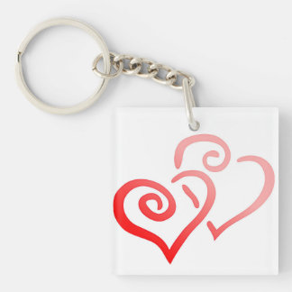 Llavero Keychain acrílico de Swirly Hearts