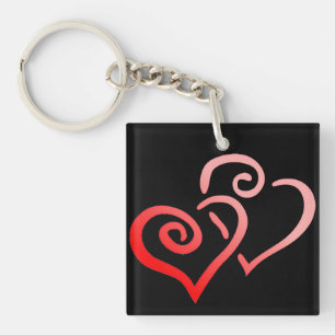 Llavero Keychain acrílico de Swirly Hearts