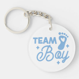 Llavero Keychain acrílico de Team Boy Cute Boy Baby Shower