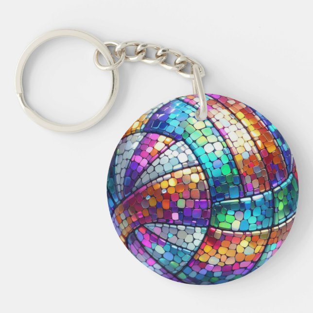 Llavero Keychain acrílico de voleibol disco (Frente)