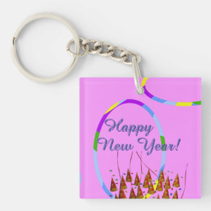 Llavero Keychain acrílico del Día del Año Nuevo feliz