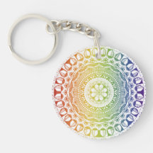 Keychain acrílico del espectro de Mandala radiante
