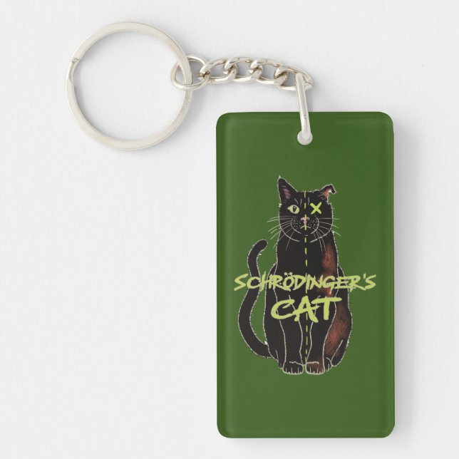 Llavero Keychain acrílico del gato de Schrodinger (Frente)