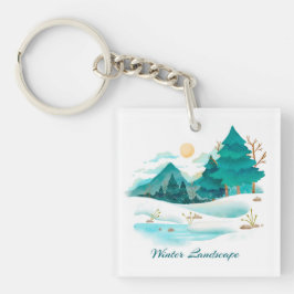 Llavero Keychain acrílico del paisaje invernal