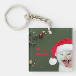 Llavero Keychain acrílico, deseos de Merry Hissmas