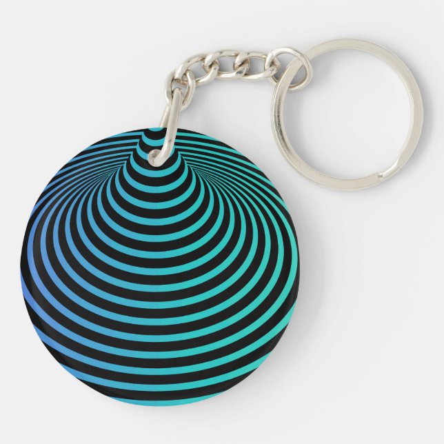 Llavero Keychain acrílico espiral azul (Atrás)