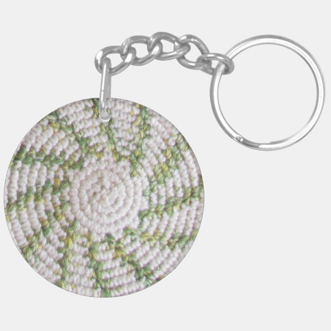 Llavero Keychain (acrílico) - Espiral blanca y verde (v.2) (Izquierda Bajo)