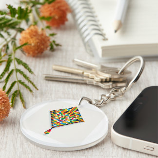Llavero Keychain acrílico Kente color cometa