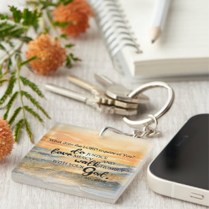 Llavero Keychain acrílico-Micah 6:8