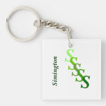 Keychain (acrílico) - Monograma con apellido (verd