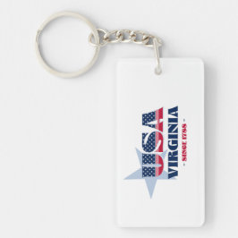 Llavero Keychain acrílico monograma del estado de Virginia
