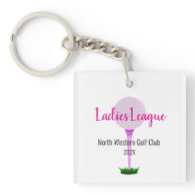 Keychain acrílico Personalizado de la Liga de Golf