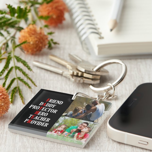 Llavero Keychain acrílico personalizado del padre (Frente Derecha)