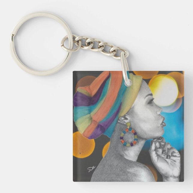 Llavero Keychain acrílico pintado a mano (Frente)