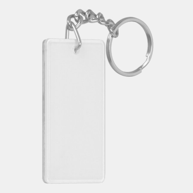 Llavero Keychain acrílico, Rectángulo (doble cara) (Atrás Izquierda)