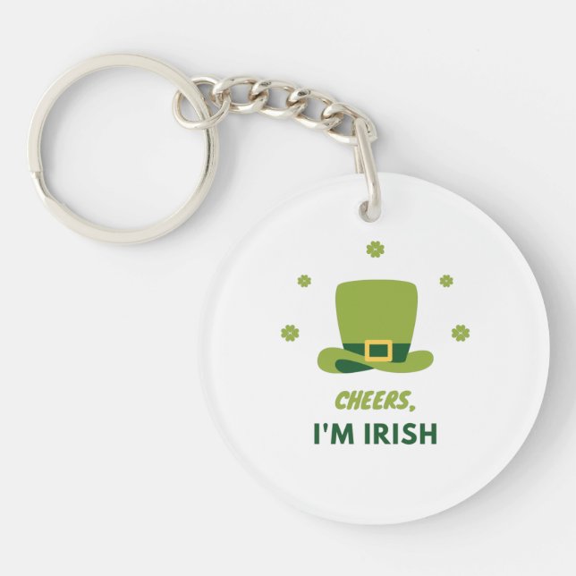 LLAVERO KEYCHAIN ACRÍLICO "SALUDABLE, SOY IRLANDÉS". LLAVE (Frente)