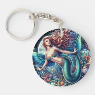 Llavero Keychain acrílico - Sirenita bajo el mar