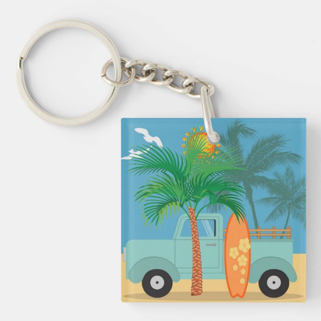 Llavero Keychain acrílico surfista (Frente)