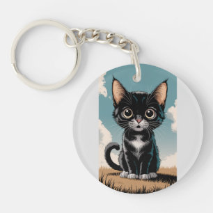 Llavero Keychain Adorable Black Cat