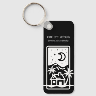 Llavero Keychain, Agente Inmobiliario Blanco Y Negro