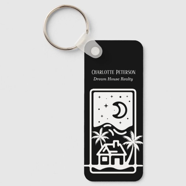 Llavero Keychain, Agente Inmobiliario Blanco Y Negro (Anverso)