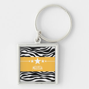 Llavero Keychain amarilla con estrella Zebra Premium