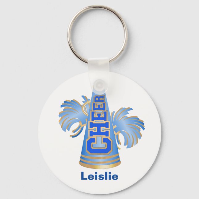 Llavero KeyChain, animadora de Personalizado azul y oro (Anverso)